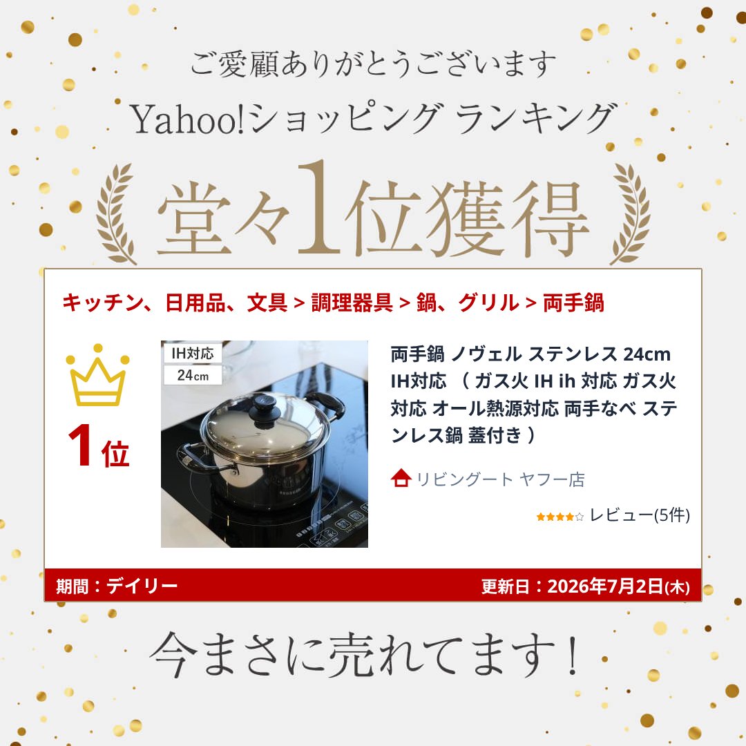 パール金属 両手鍋 ノヴェル ステンレス 24cm IH対応 （ ガス火 IH ih