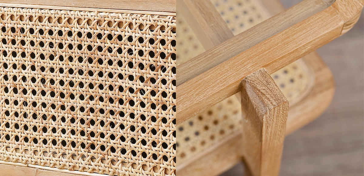 センターテーブル ラタン チーク無垢材 KAGOME 100cm幅 （ ロー