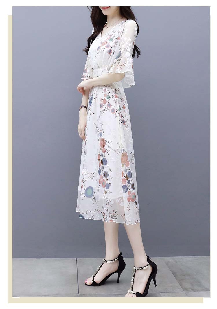 魅了 レトロフラワープリント マキシ丈 シフォンドレス ワンピース ロング丈 ペプラム 五分袖 大きめサイズあり ３xlあり 結婚式 二 春の最新作 送料無料 Vacationgetaways4less Com