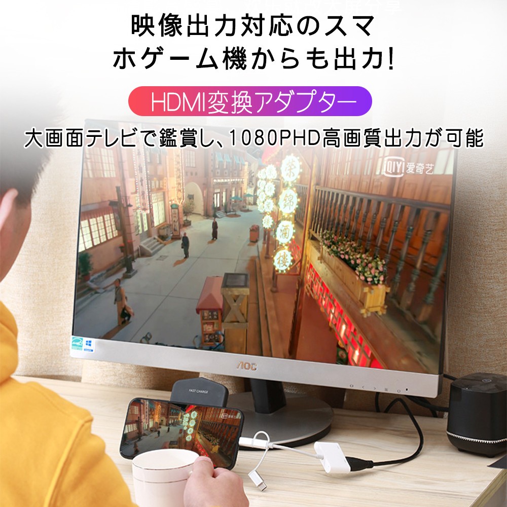 Hdmi変換ケーブル Avアダプタ テレビ接続ケーブル 変換アダプタ プロジェクタ 即出荷