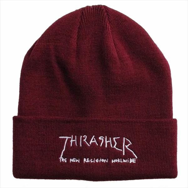 THRASHER スラッシャー ロゴ刺繍 ニット帽 ビーニー キャップ