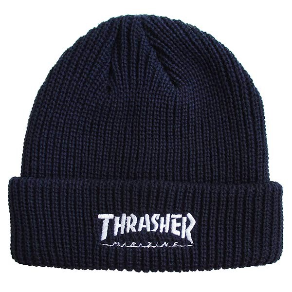 THRASHER スラッシャー ロゴ刺繍 ニット帽 ビーニー キャップ : n50 