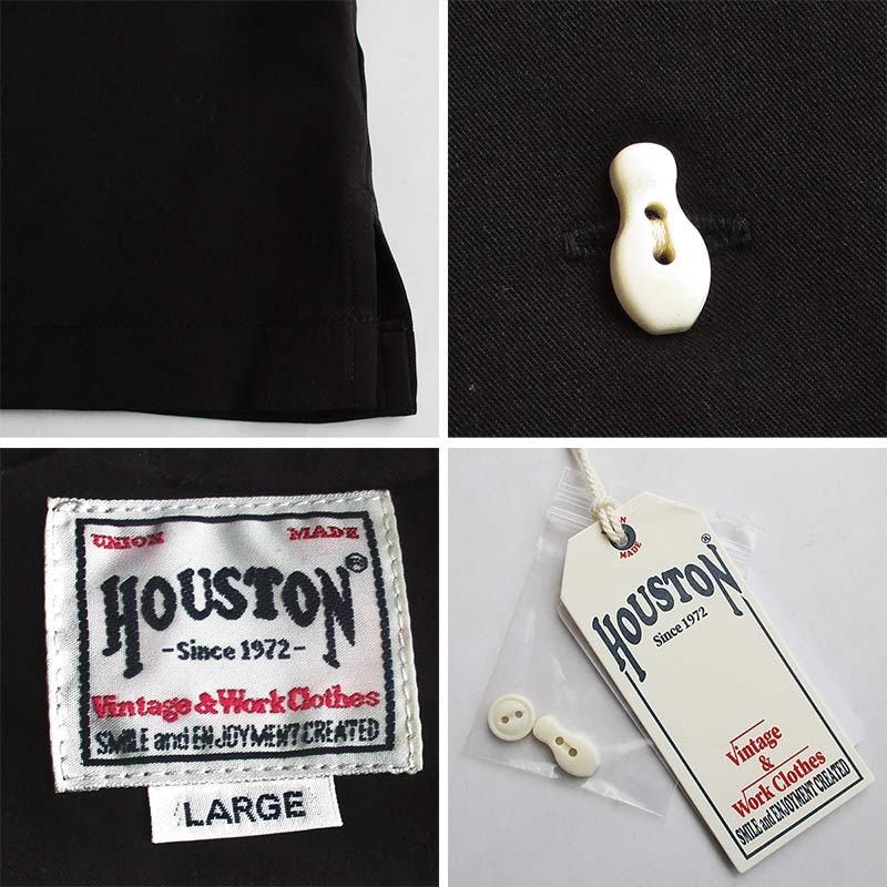 HOUSTON ボーリングシャツ ヒューストン メンズ 半袖 刺繍 : LL