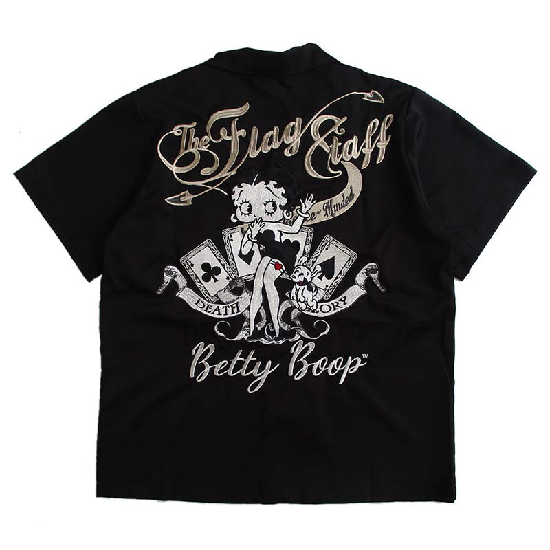 ベティーブープ Betty Boop 半袖 ボーリングシャツ オープンカラー
