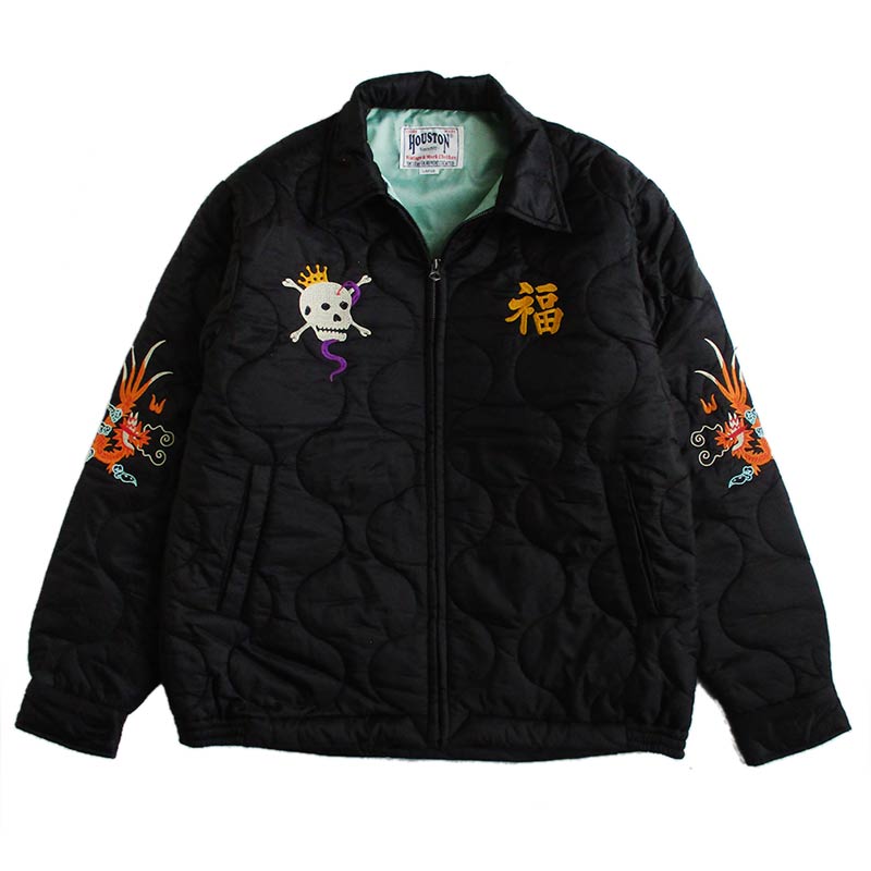 ヒ*メ様 現行新品タグ付 XL✨HOUSTON ベトジャン　スーベニア　ブラック HOUSTON（ヒューストン） メンズ ナイロン ベトジャン スカジャン