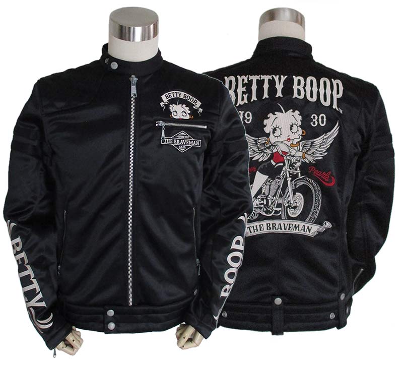 ベティーブープ Betty Boop ボンディング シングルライダースジャケット メンズ レディース The BRAVE-MAN ザ・ブレイブマン