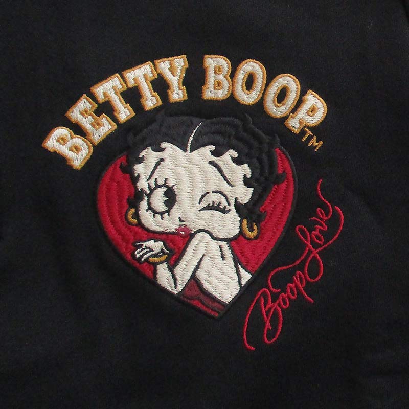 ベティーブープ Betty Boop 裏毛 ハーフZIPプルオーバー メンズ