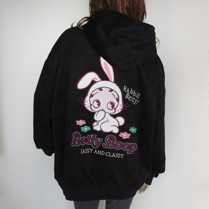 ベティーブープ Betty Boop BIGシルエット ZIPパーカー 起毛プレー 