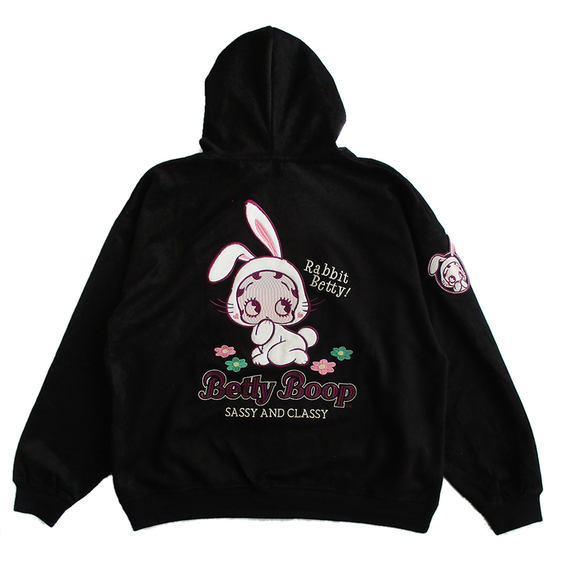 ベティーブープ Betty Boop BIGシルエット ZIPパーカー 起毛プレー 