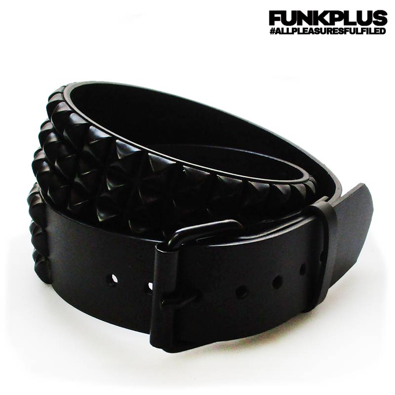 FUNK PLUS ファンクプラス メンズ 鋲ベルト 3連ピラミッド スタッズ