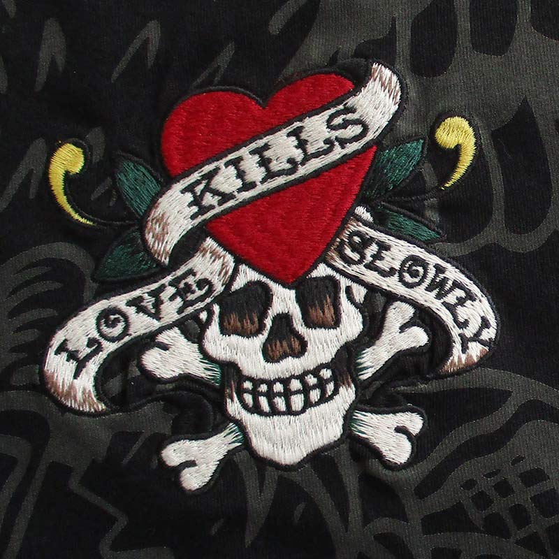 Ed Hardy エドハーディー　リブ　タンクトップ　虎　薔薇　黒タンク　Y2K Ed Hardy エドハーディー タンクトップ y2k スカル 髑髏 L 黒 - メルカリ