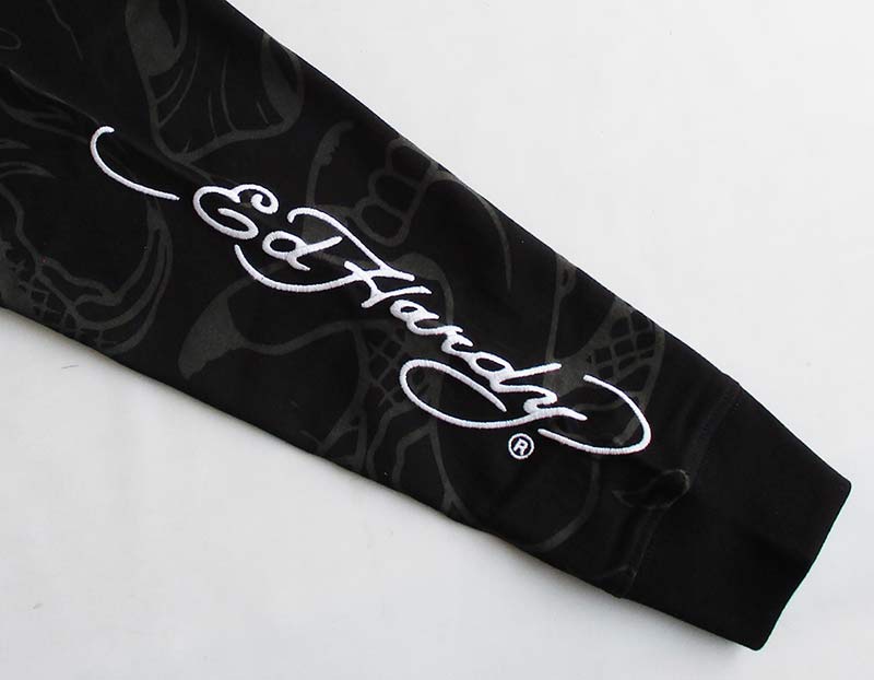 Ed Hardy（エド・ハーディー） 長袖Tシャツ ロンT 刺繍 メンズ