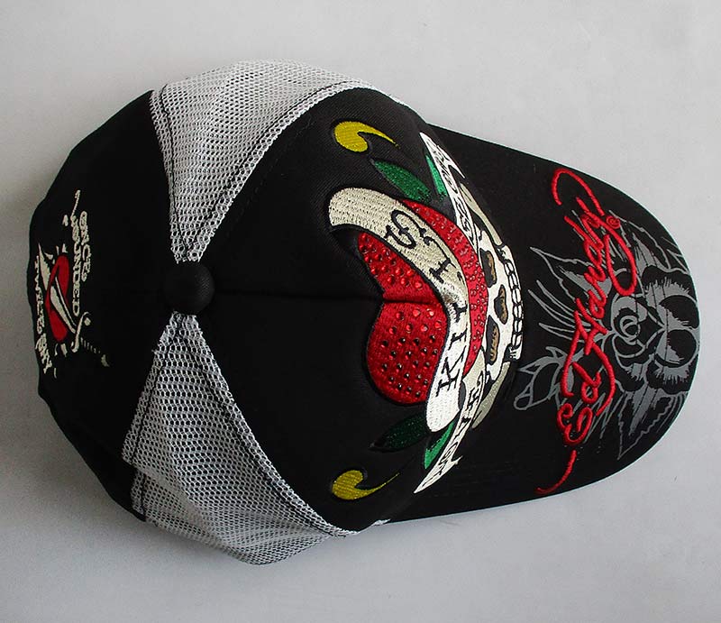 y2k❤️00s Ed Hardy ラブキル スカルロゴ ラインストーン トップス エドハーディー Ed Hardy メッシュキャップ 帽子 メンズ レディース
