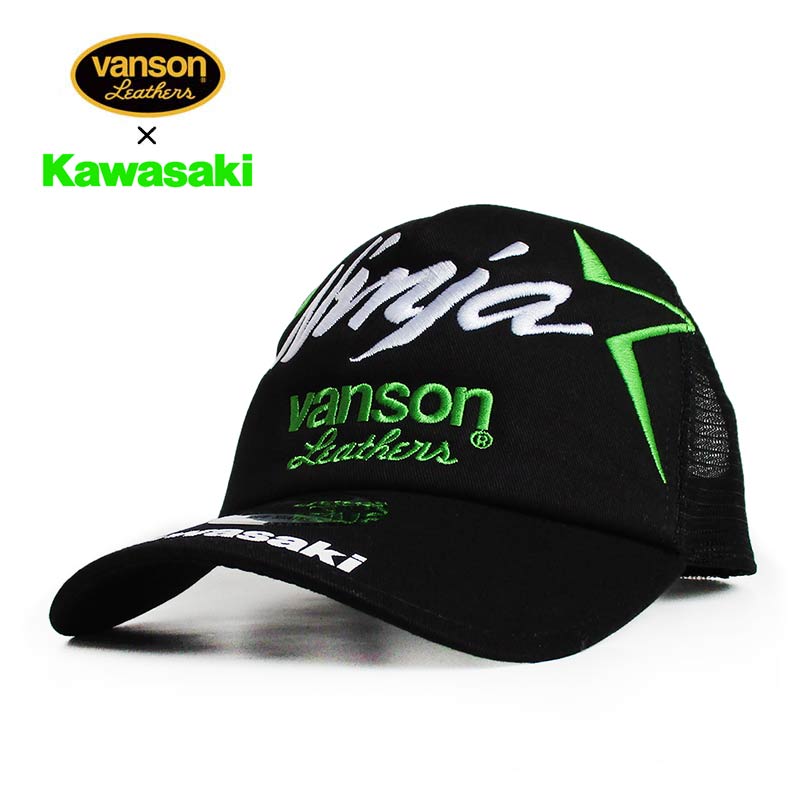 VANSON（バンソン） Kawasaki カワサキ コラボ メッシュキャップ 帽子