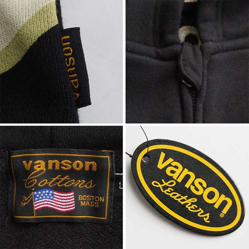 VANSON（バンソン） メンズ ZIPパーカー スウェット ロゴ 刺繍
