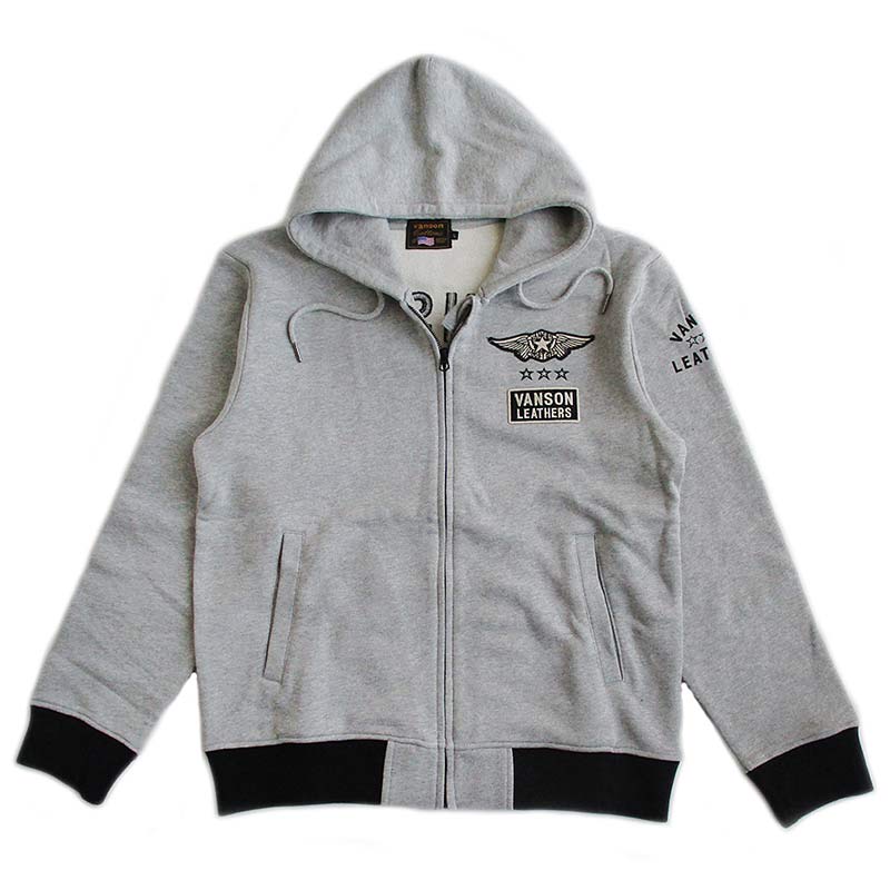 VANSON（バンソン） メンズ ZIPパーカー スウェット ワンスター ロゴ