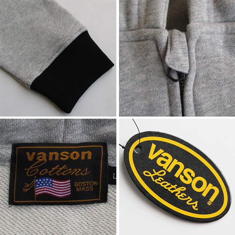 VANSON（バンソン） メンズ ZIPパーカー スウェット ワンスター ロゴ