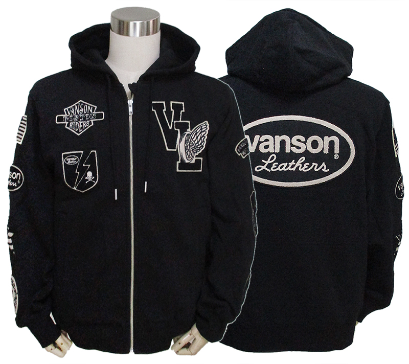VANSON（バンソン） メンズ ZIPパーカー スウェット さがらワッペン