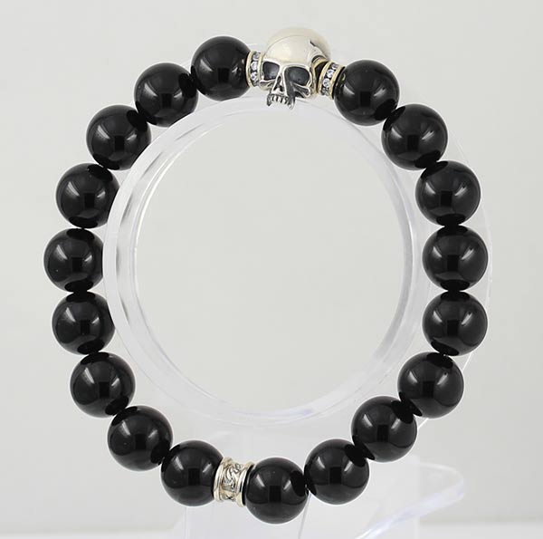 ROEN スカルブレスレット チェーンブレスレット Roen BLACK ロエンブラック ブレスレット オニキス 天然石