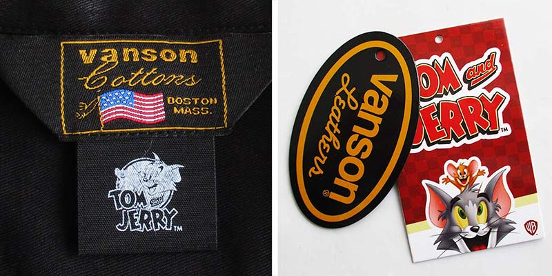 VANSON（バンソン） ボーリングシャツ トムとジェリー メンズ レーヨン