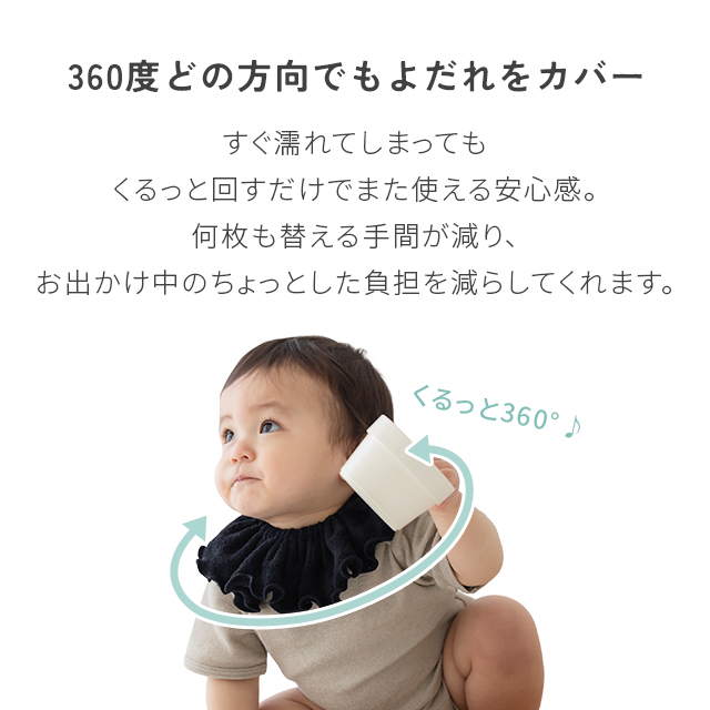 ビターな可愛さ スタイ つけ襟 360°フリル 赤ちゃん 男の子 女の子