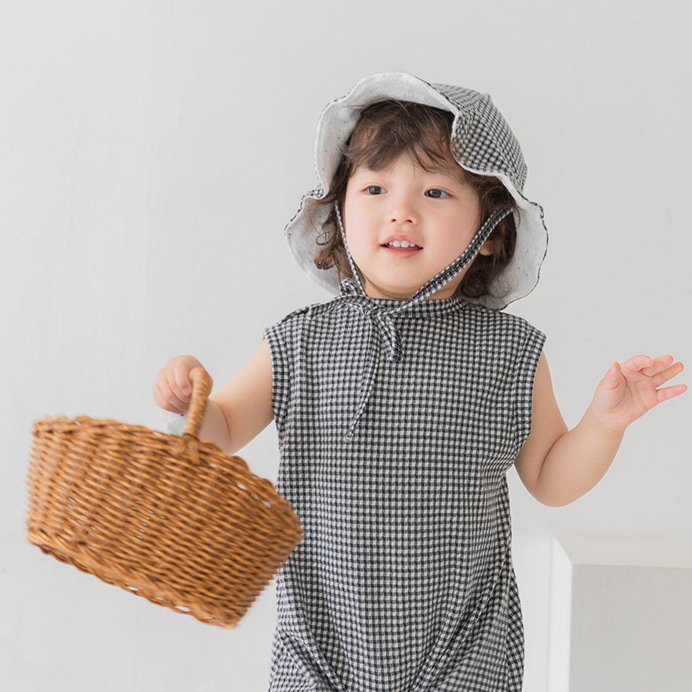 ギンガムチェック 帽子 ベビー 夏 チューリップハット ベビー服 紫外線対策 日本製 赤ちゃん リバーシブル UVカット 男の子 女の子 |  | 02