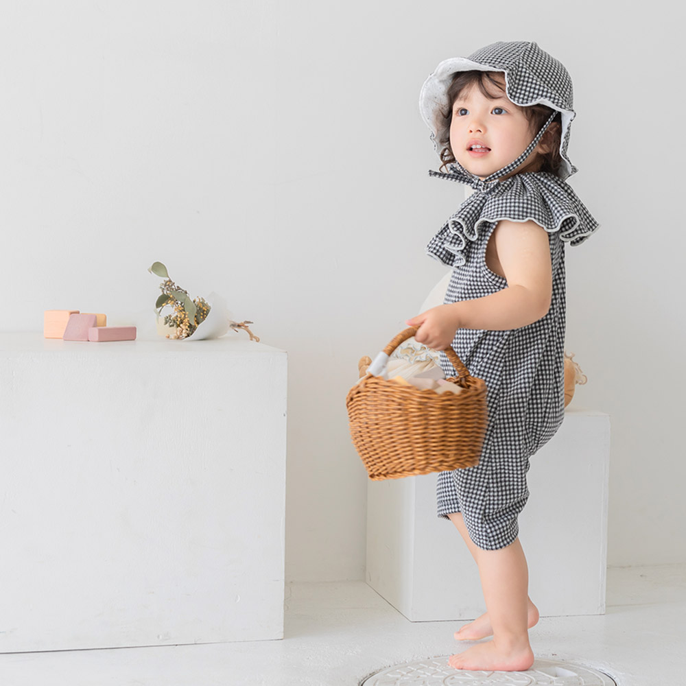 ギンガムチェック 帽子 ベビー 夏 チューリップハット ベビー服 紫外線対策 日本製 赤ちゃん リバーシブル UVカット 男の子 女の子 |  | 09