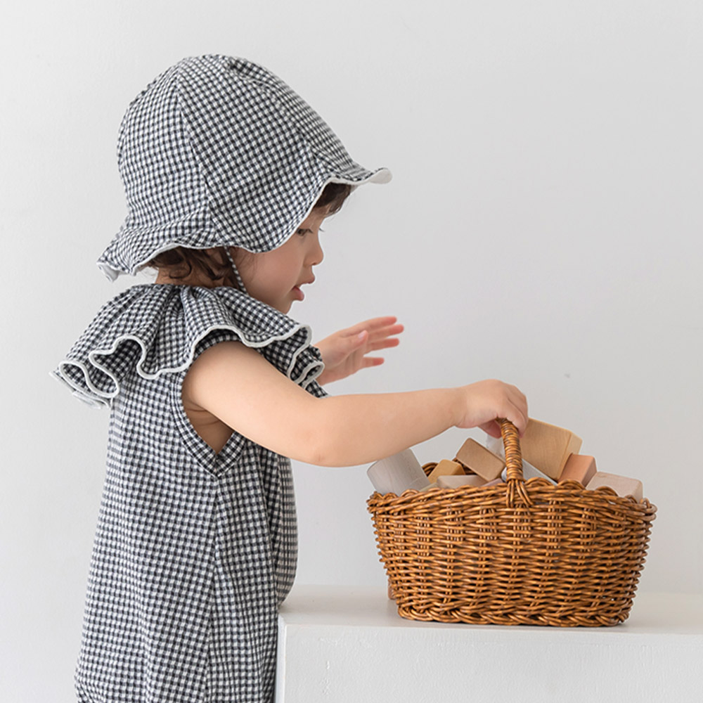 ギンガムチェック 帽子 ベビー 夏 チューリップハット ベビー服 紫外線対策 日本製 赤ちゃん リバーシブル UVカット 男の子 女の子 |  | 10