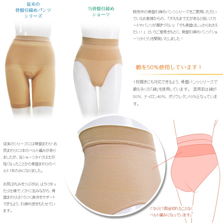 骨盤引締めパンツ ショーツタイプ / 骨盤ガードル 骨盤 補正下着 補整
