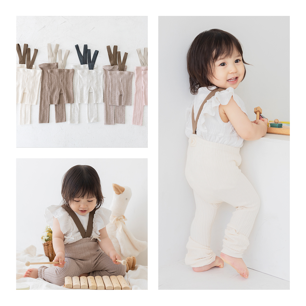 【日本製】リンクス柄サスペンダーレギンス ベビー服 子供服 女の子 男の子 サロペット パンツ 赤ちゃん 可愛い 春夏 新生児 幼児 保育園 オーガニックコットン |  | 10