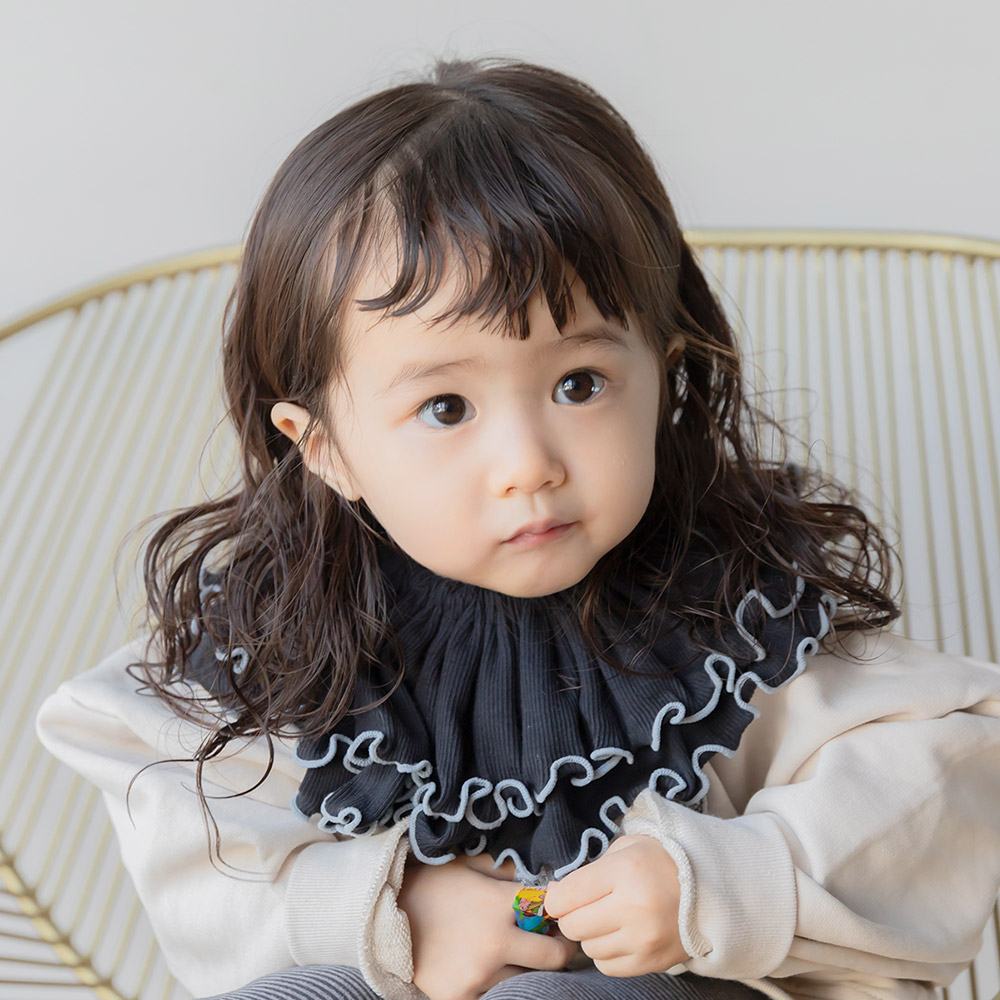 2枚セット フリルカラー スタイ 女の子 男の子 日本製 コットン つけ襟