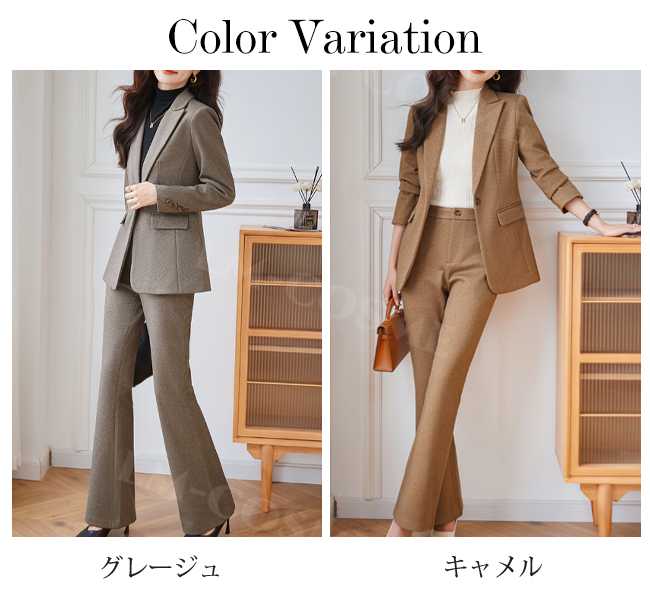 スーツ レディース セレモニースーツ セットアップ パンツスーツ 2点
