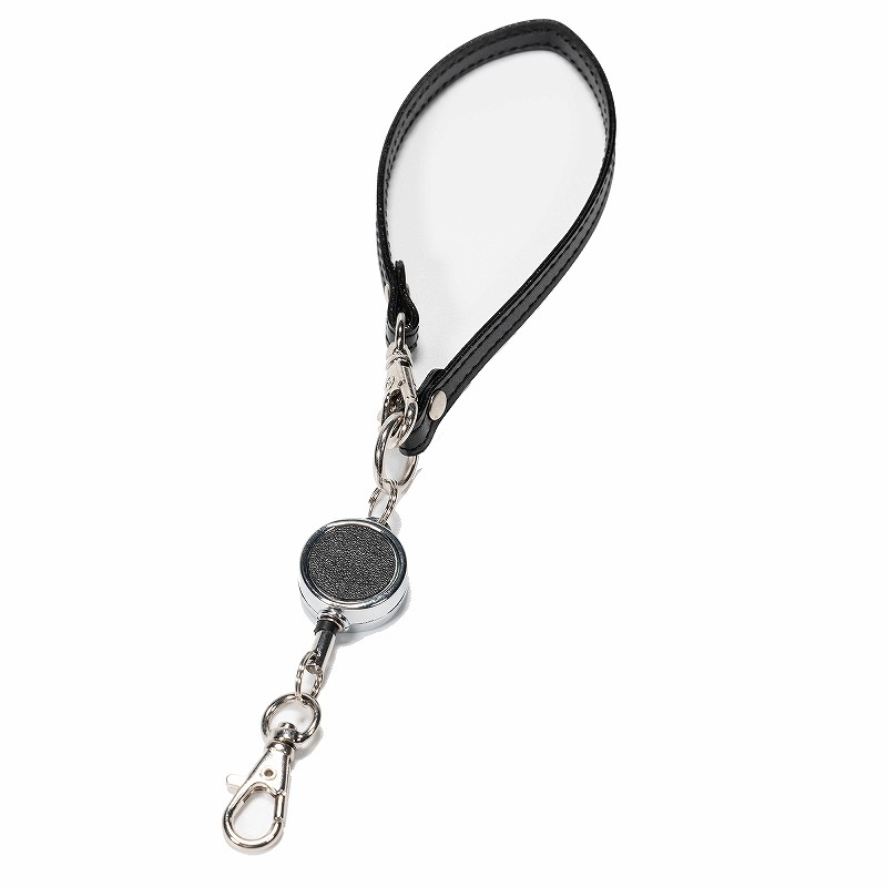 本革 リール付きショートストラップ レザー おしゃれ かわいい シンプル IDカード 延長リール NM310 |  | 01