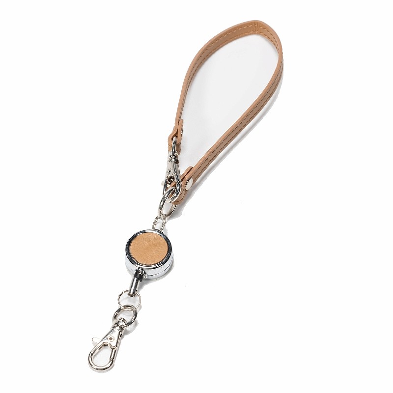 本革 リール付きショートストラップ レザー おしゃれ かわいい シンプル IDカード 延長リール NM310 |  | 03