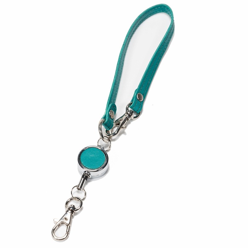 本革 リール付きショートストラップ レザー おしゃれ かわいい シンプル IDカード 延長リール NM310 |  | 06