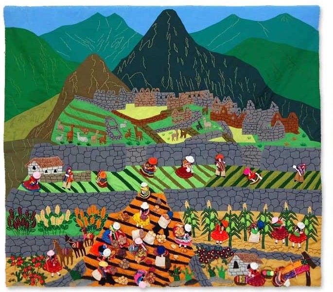 ペルー マチュピチュ 民芸織色鮮やかなタペストリー ペルー マチュピチュ 民芸織色鮮やかなタペストリー