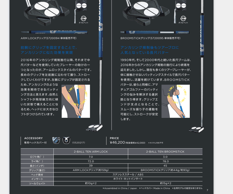 オデッセイ 2ボール テン アームロック(39インチ) 日本仕様 23年モデル