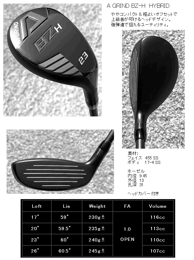 A AGRIND エーグラインド BZH UT 20° ヘッドのみ カバーなし 3U BZ-H A