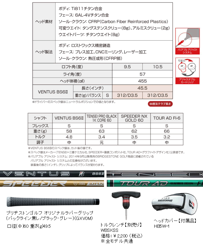TOUR B ブリヂストンゴルフ BX1 ST ドライバー TOUR AD FI-6