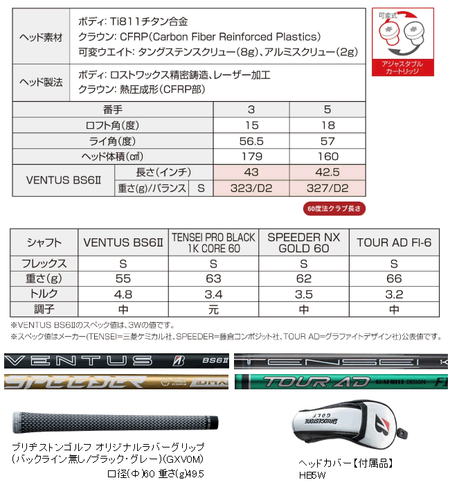 TOUR B ブリヂストンゴルフ BX1 ST フェアウェイウッド TOUR AD FI-6
