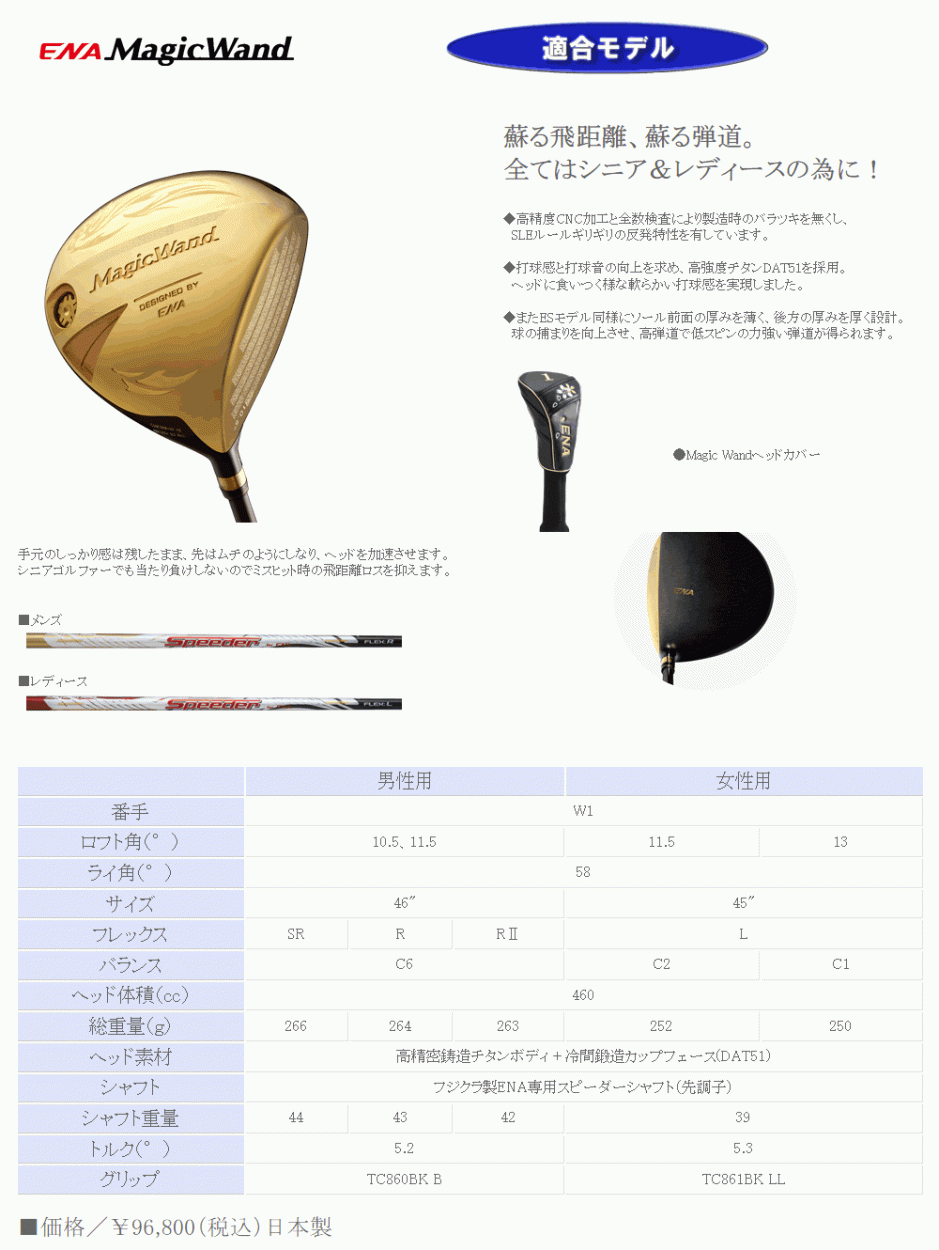 エナ マジックワンド MAGIC WAND ドライバー フジクラ製ENA専用