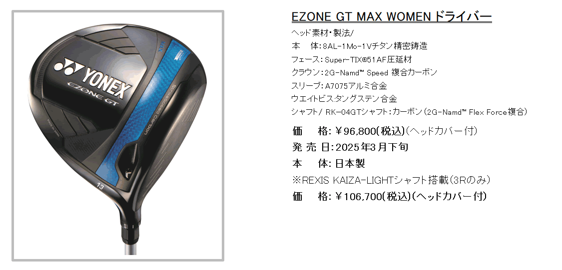 YONEX（ヨネックス） イーゾーン GT MAX レディス ドライバー RK-04GT
