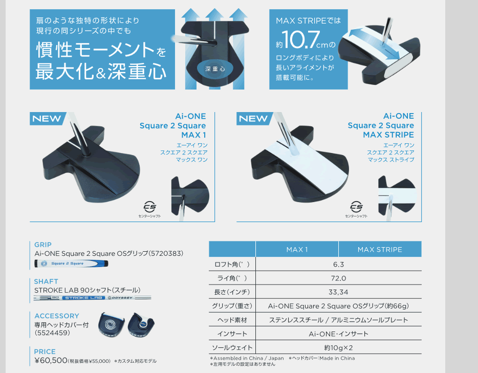 Callaway（キャロウェイ） オデッセイ Ai-ONE スクエア 2 スクエア