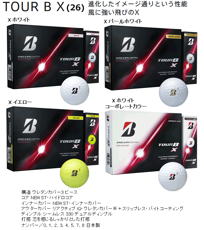 TOUR B ブリヂストンゴルフ ツアー B X ボール 2ダースセット 26年