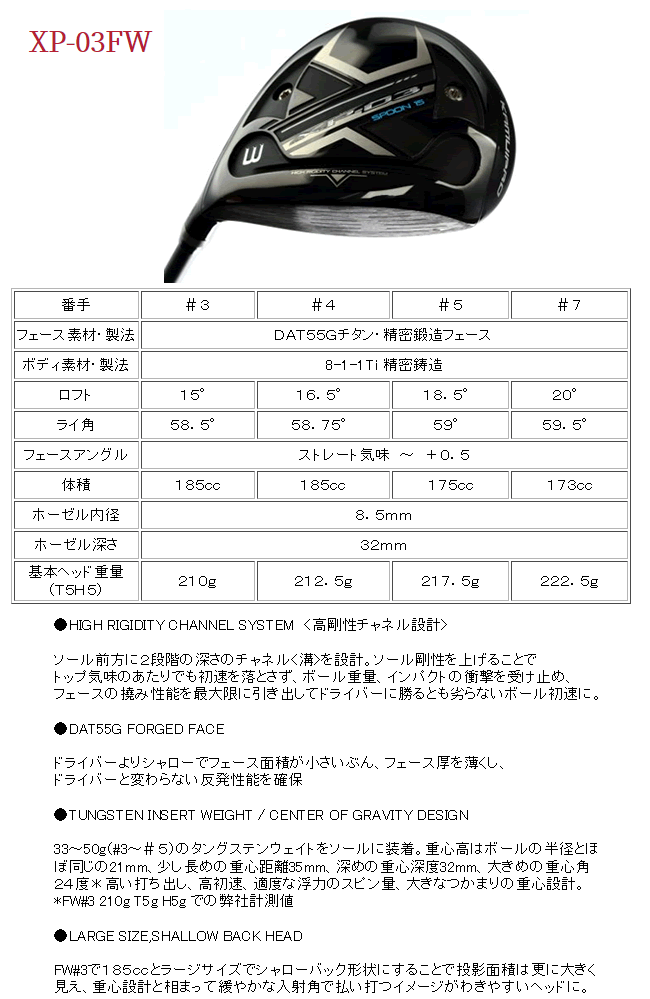 カムイ　XP-03　フェアウェイウッド　ツアーAD　CQ/UB/HD/VR/XC/MJ/GP/DI/aG33　シリーズ　カスタムモデル