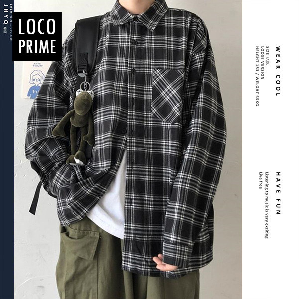 楽天市場】チェック柄 長袖シャツ メンズ 開襟 M~4XL ボタン