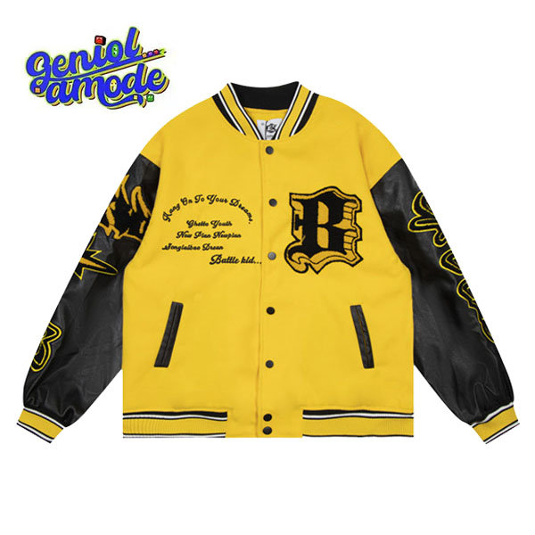 Supreme ヌエバヨーク スタジャン アウター 上着 L メンズ イエロー ☆入手困難☆大人気☆スタッズスタジャン バーシティジャケット