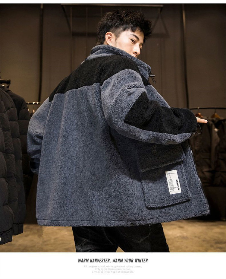 フリースジャケット ボアジャケット メンズ 切り替え ブルゾン