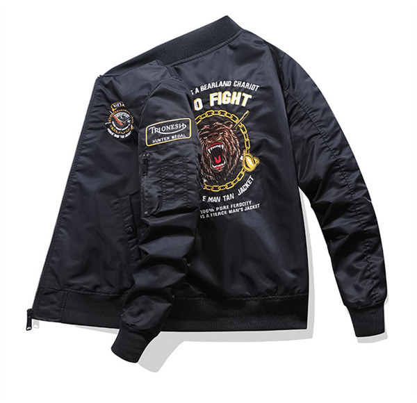 ミリタリージャケット メンズ 刺繍 MA-1 ナイロンジャケット フライト