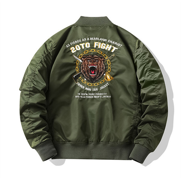 ミリタリージャケット メンズ 刺繍 MA-1 ナイロンジャケット フライト